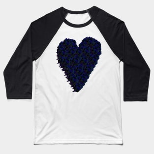 Blue Rose Heart Baseball T-Shirt